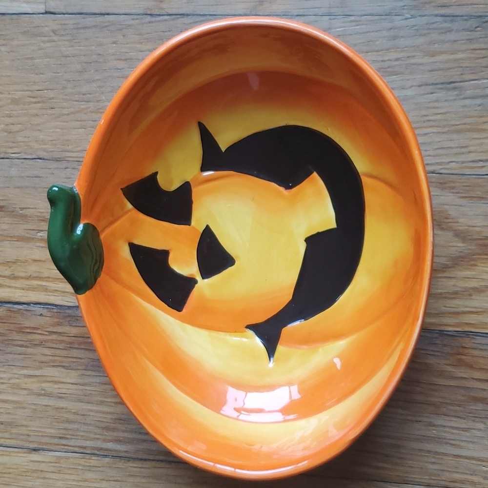 Halloween ceramic pumpkin candy‎ dish